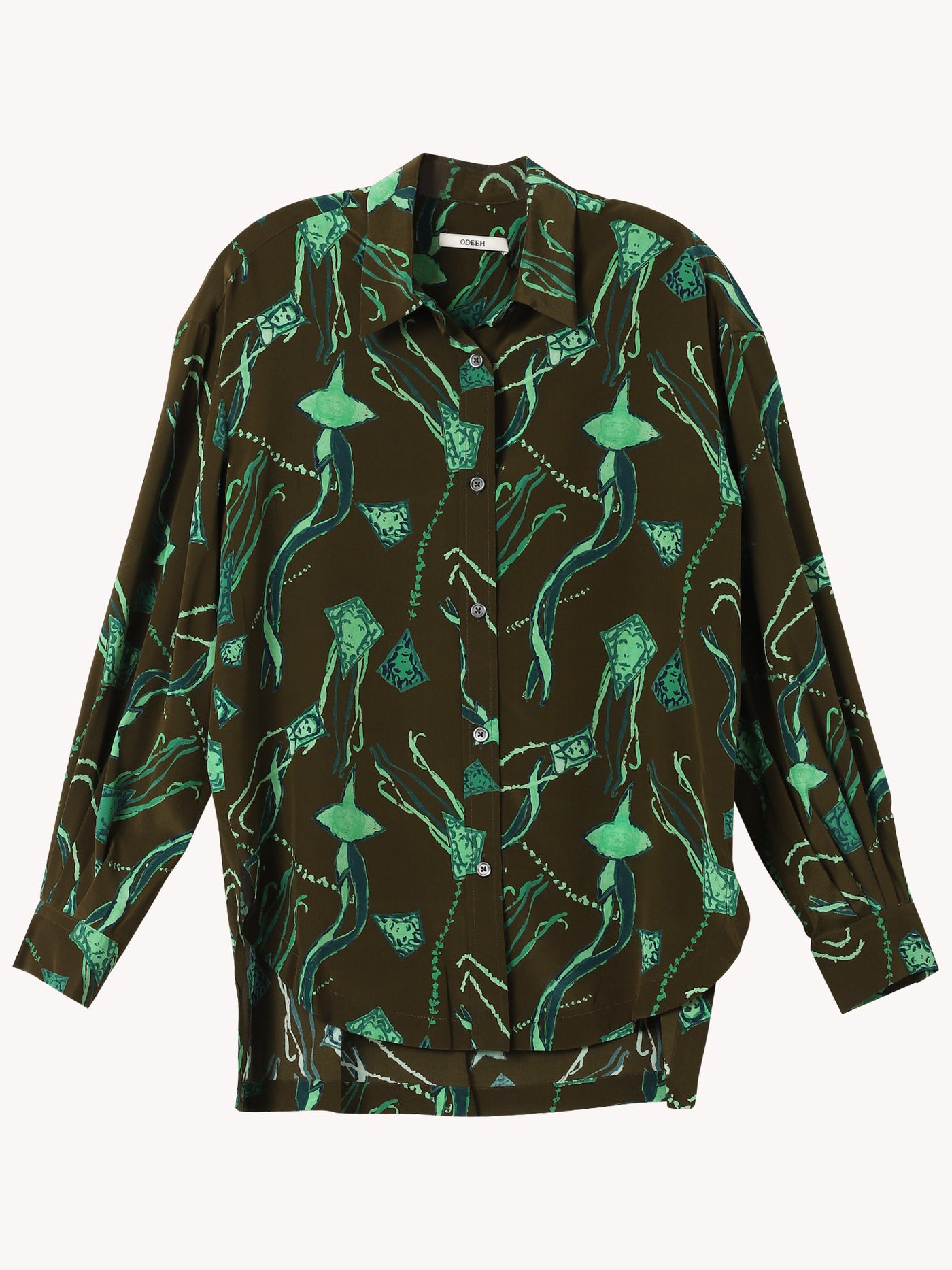 SILK BUTTON DOWN PRINTED SHIRT