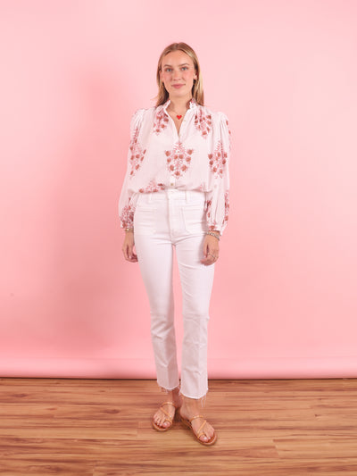 Annabel Pink Dahlia Blouse