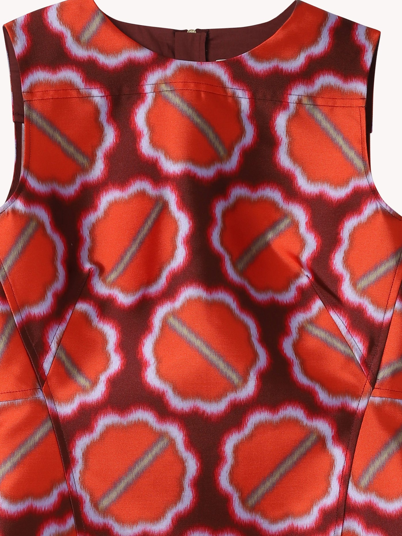 FIRE RED SL PRINT DRESS