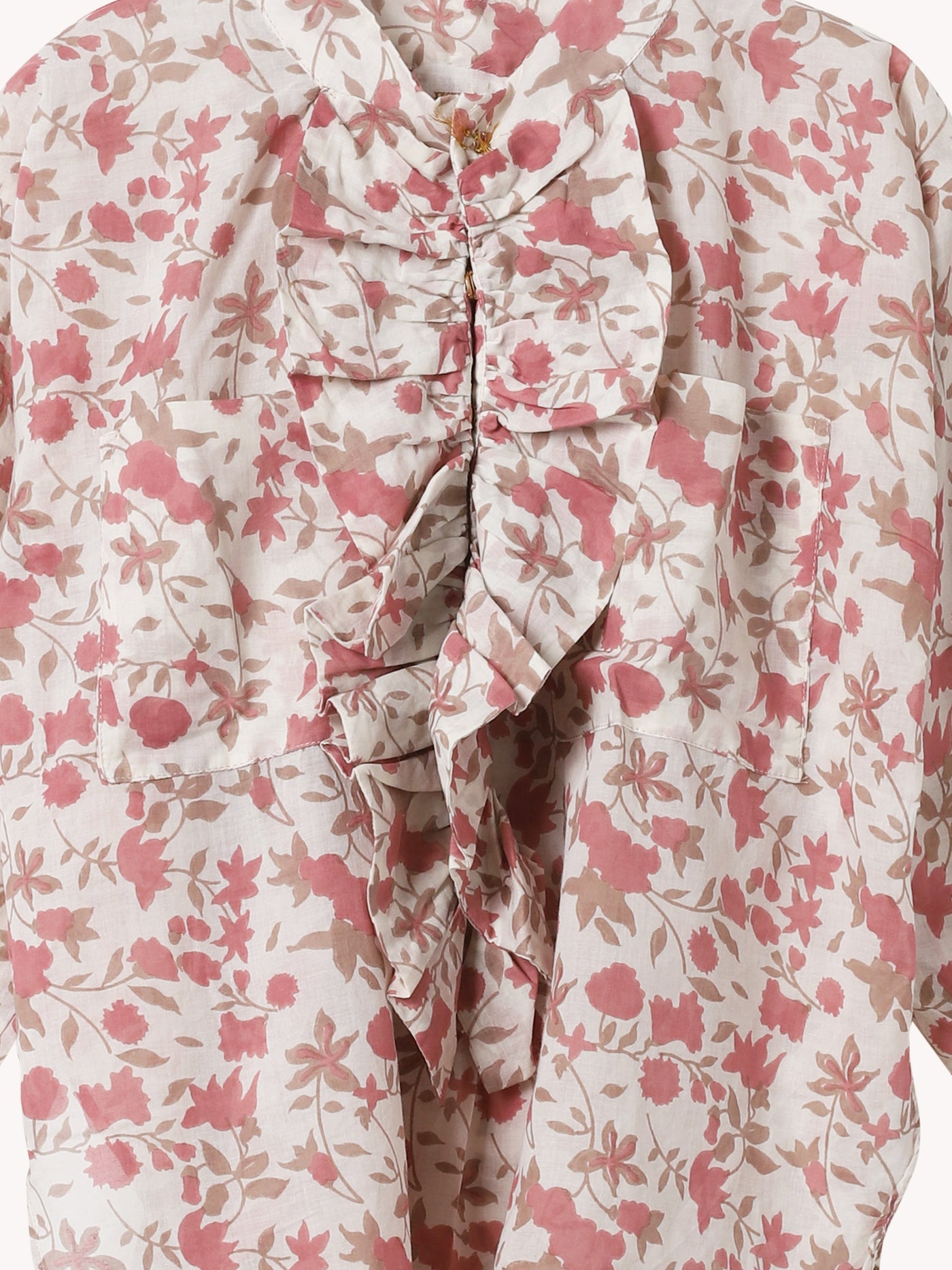 CREAM BASE GARDENIA FRILL SHIRT