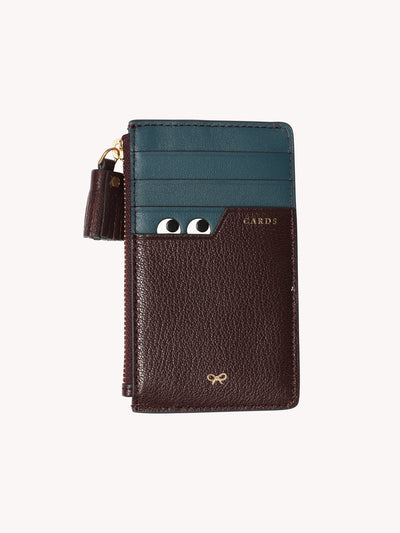 Peeping Eyes Zip Card Case