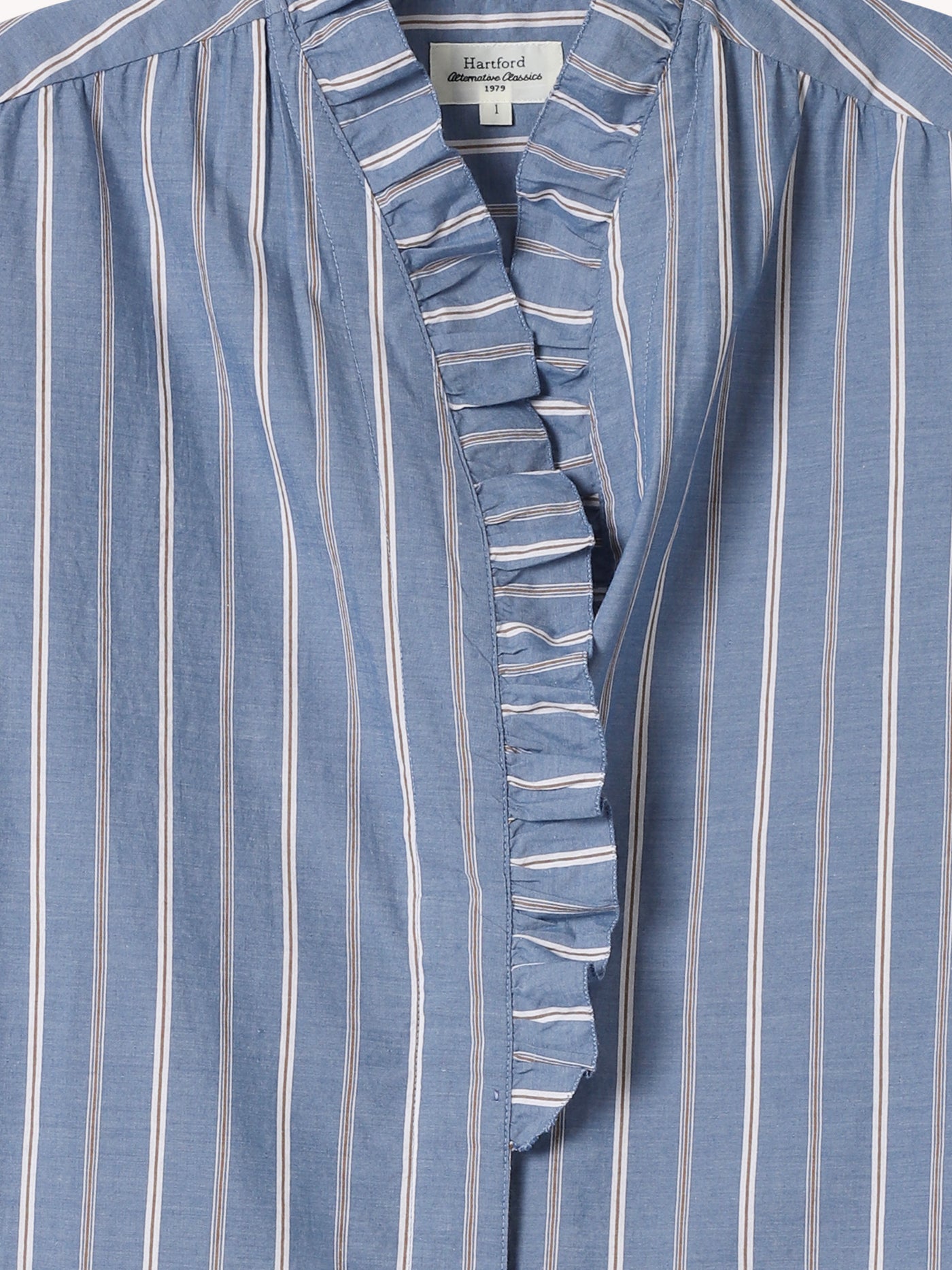 Carmela Stripe Ruffle Blouse