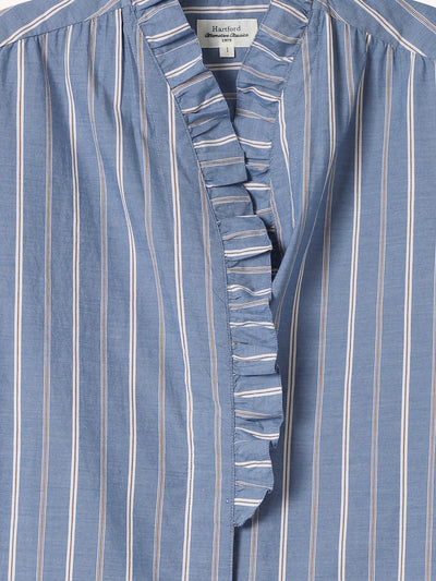 Carmela Stripe Ruffle Blouse