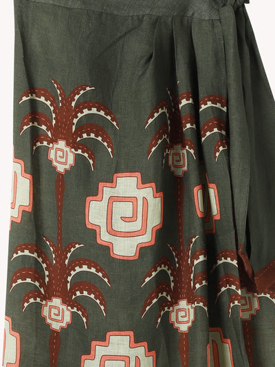Green Amazon Echoes Wrap Skirt