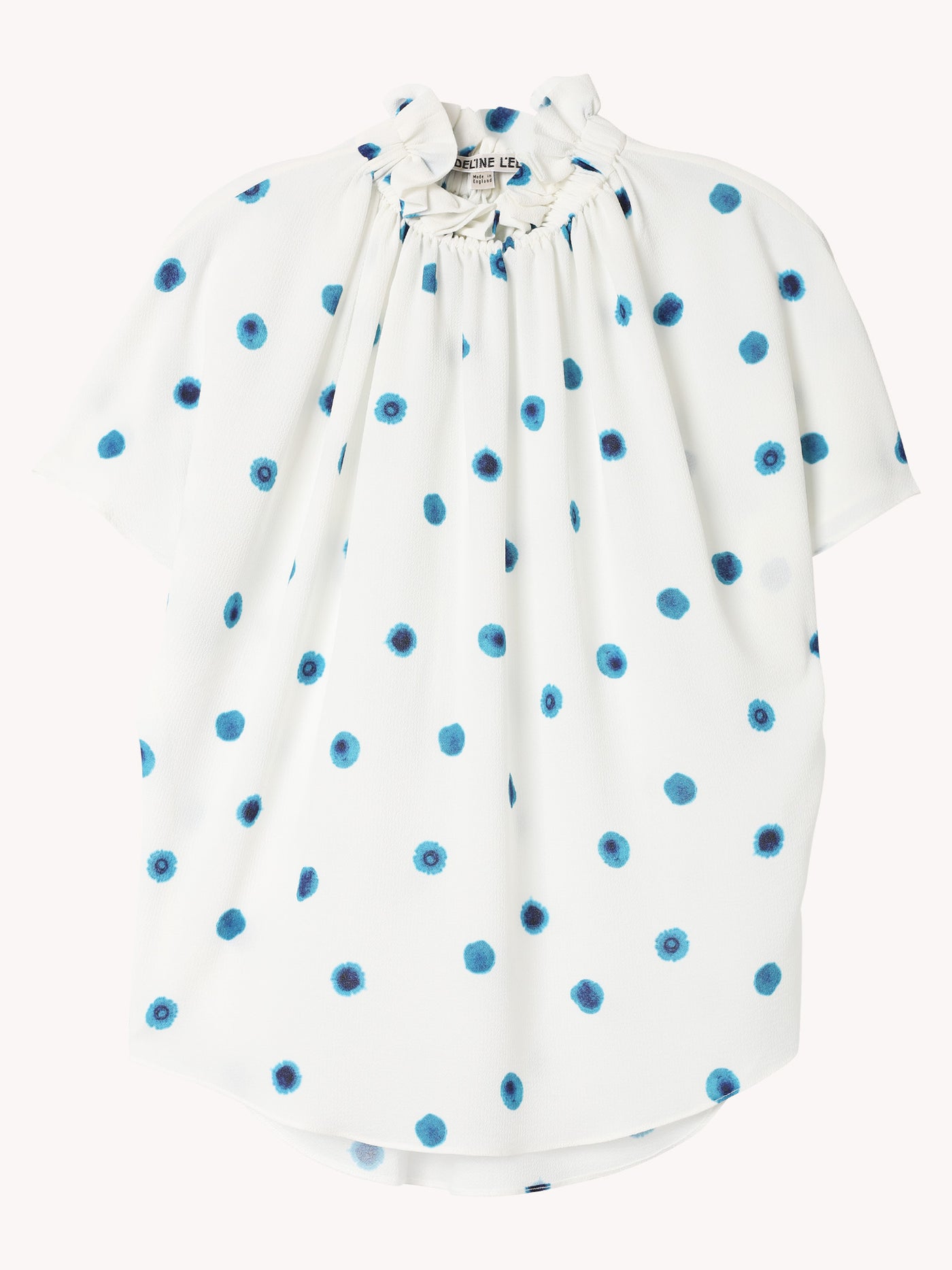 Short Ruffle Blouse in Dot