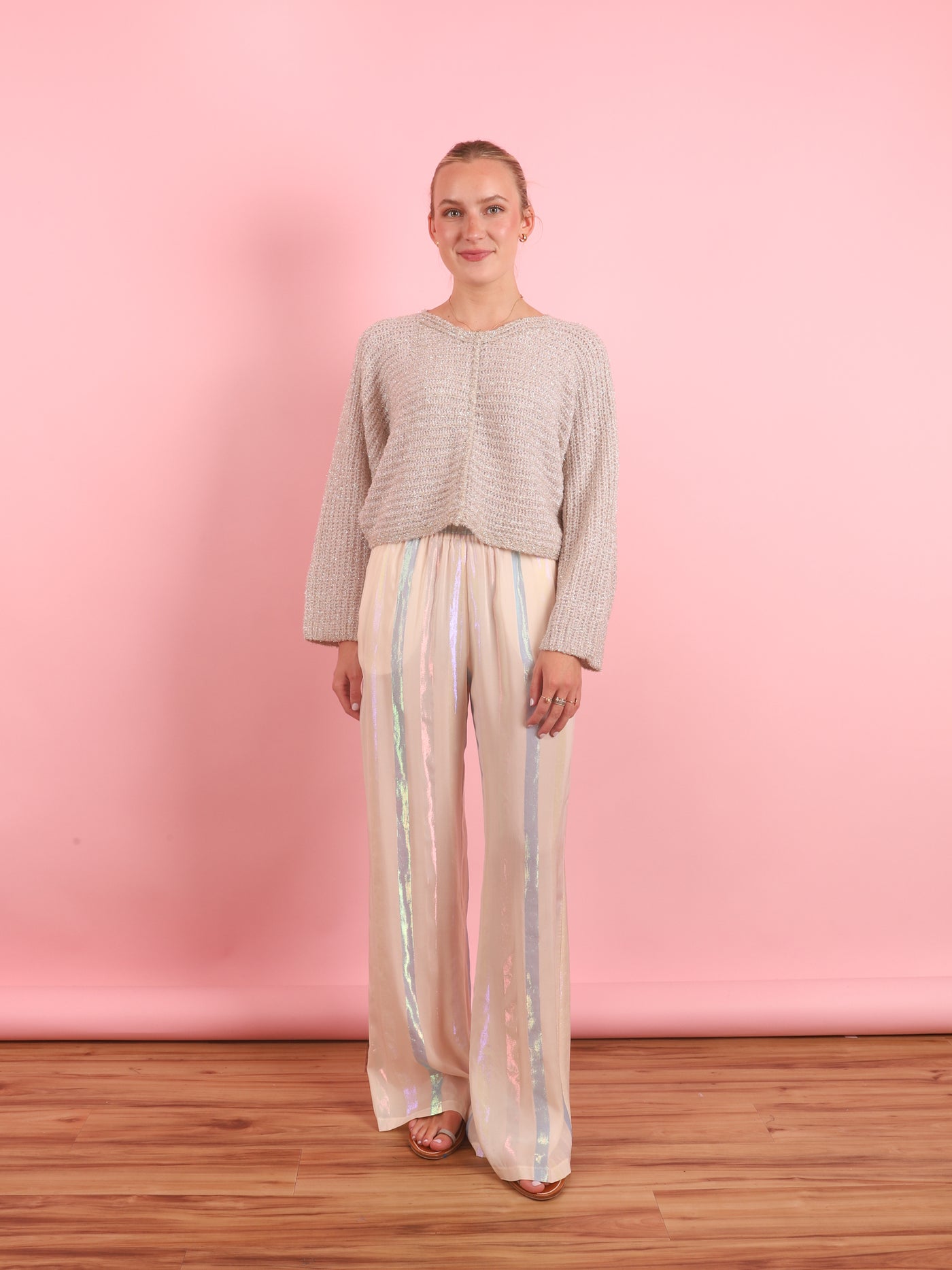 Lurex Chenille Poncho Sweater