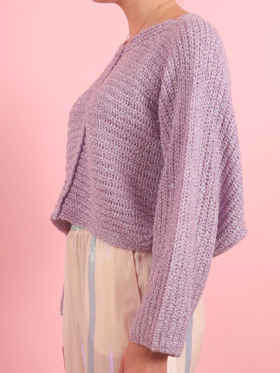 Lurex Chenille Poncho Sweater
