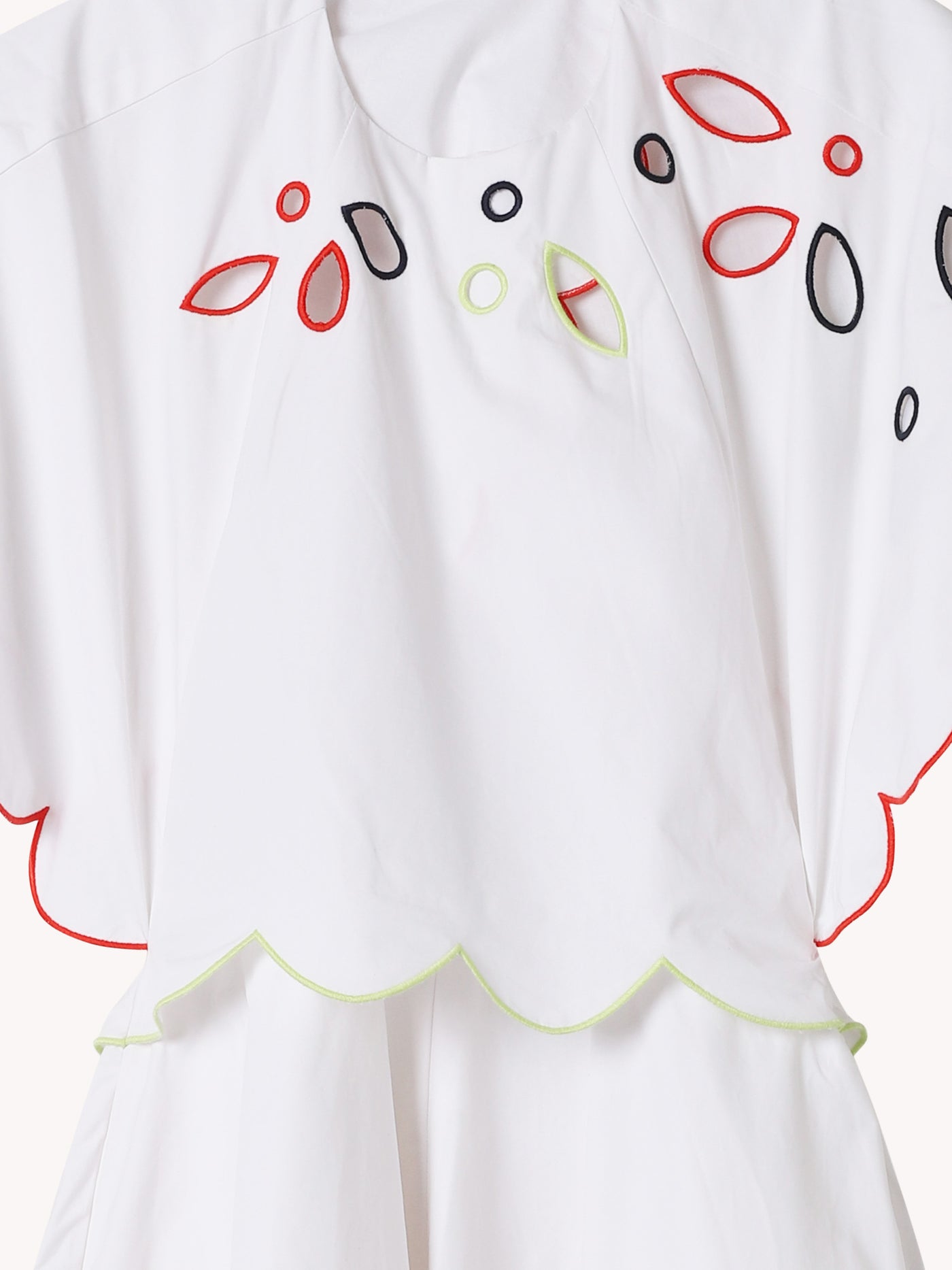 SCALLOPED BUTTERCUP DRESS IN EYELET COTTON POPLIN