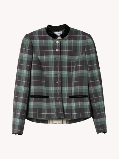 GREEN & GREY PLAID ANNABELLE JADE BLAZER