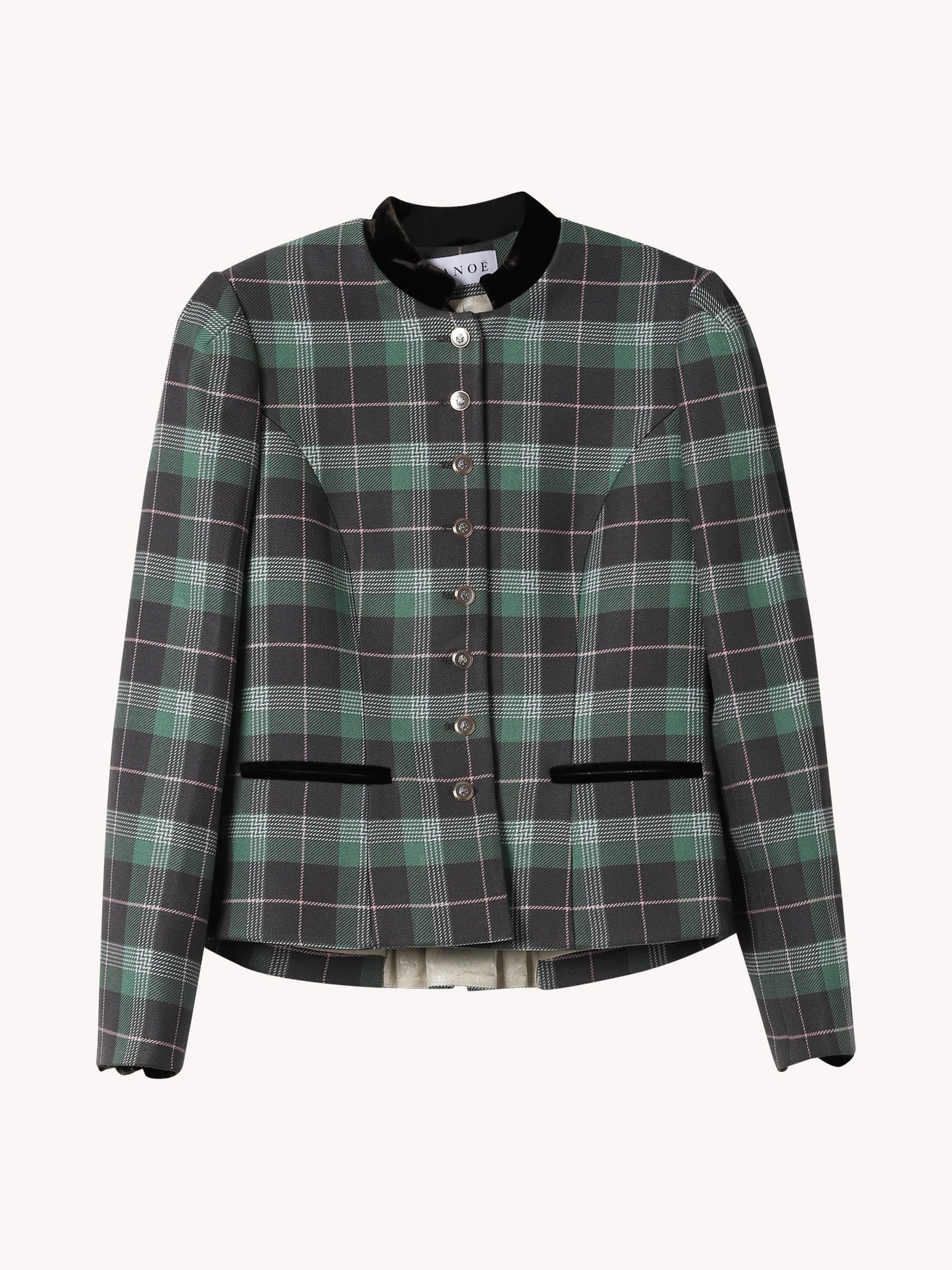 GREEN & GREY PLAID ANNABELLE JADE BLAZER