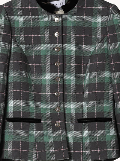 GREEN & GREY PLAID ANNABELLE JADE BLAZER