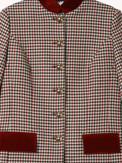 MULTICOLOR PLAID CAMILLE ROSSO BLAZER
