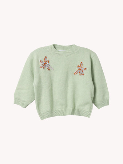 POSY PISTACHIO CASHMERE SS SWEATER