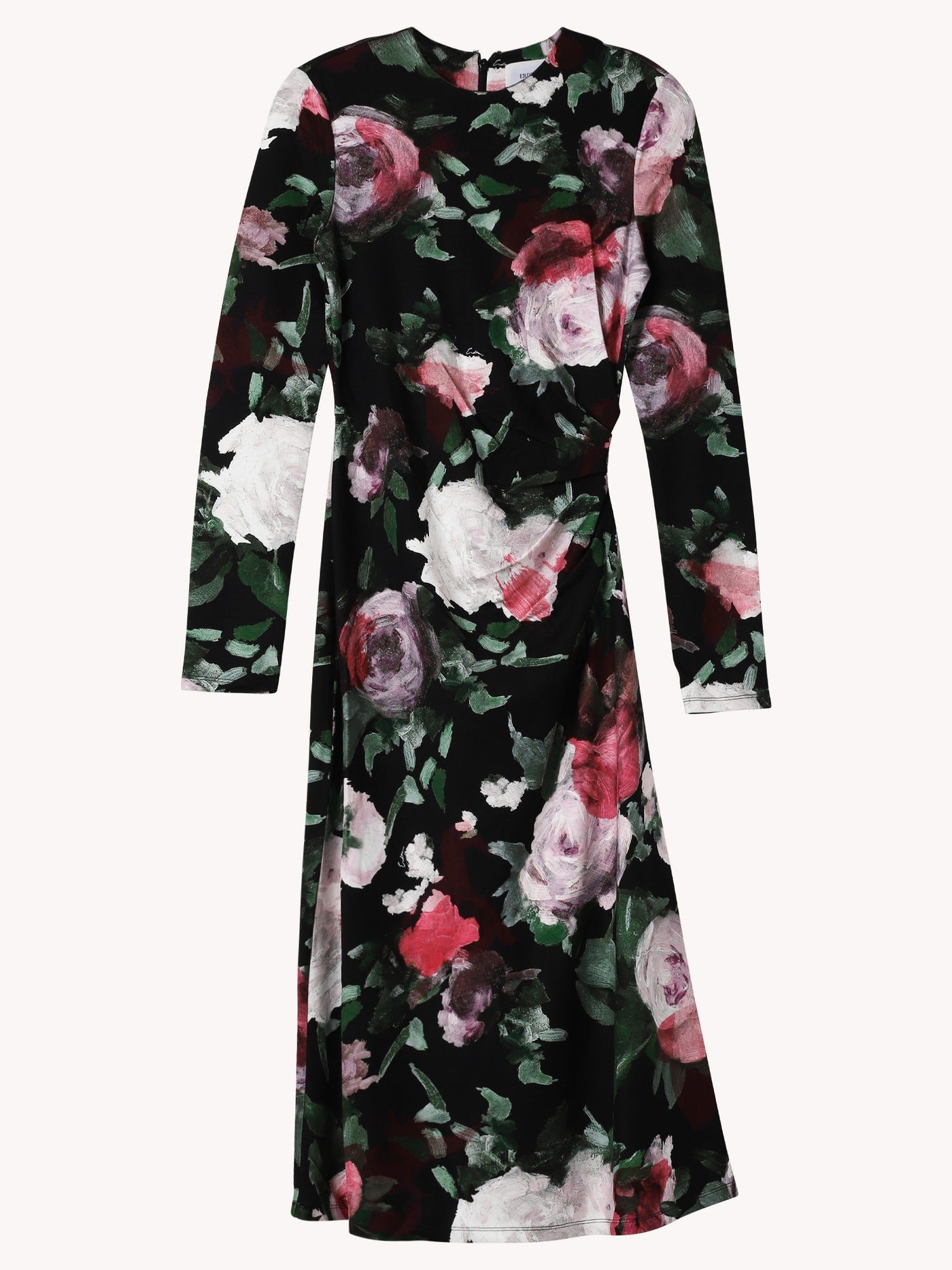LONG SLEEVE DRAPED MIDI DRESS