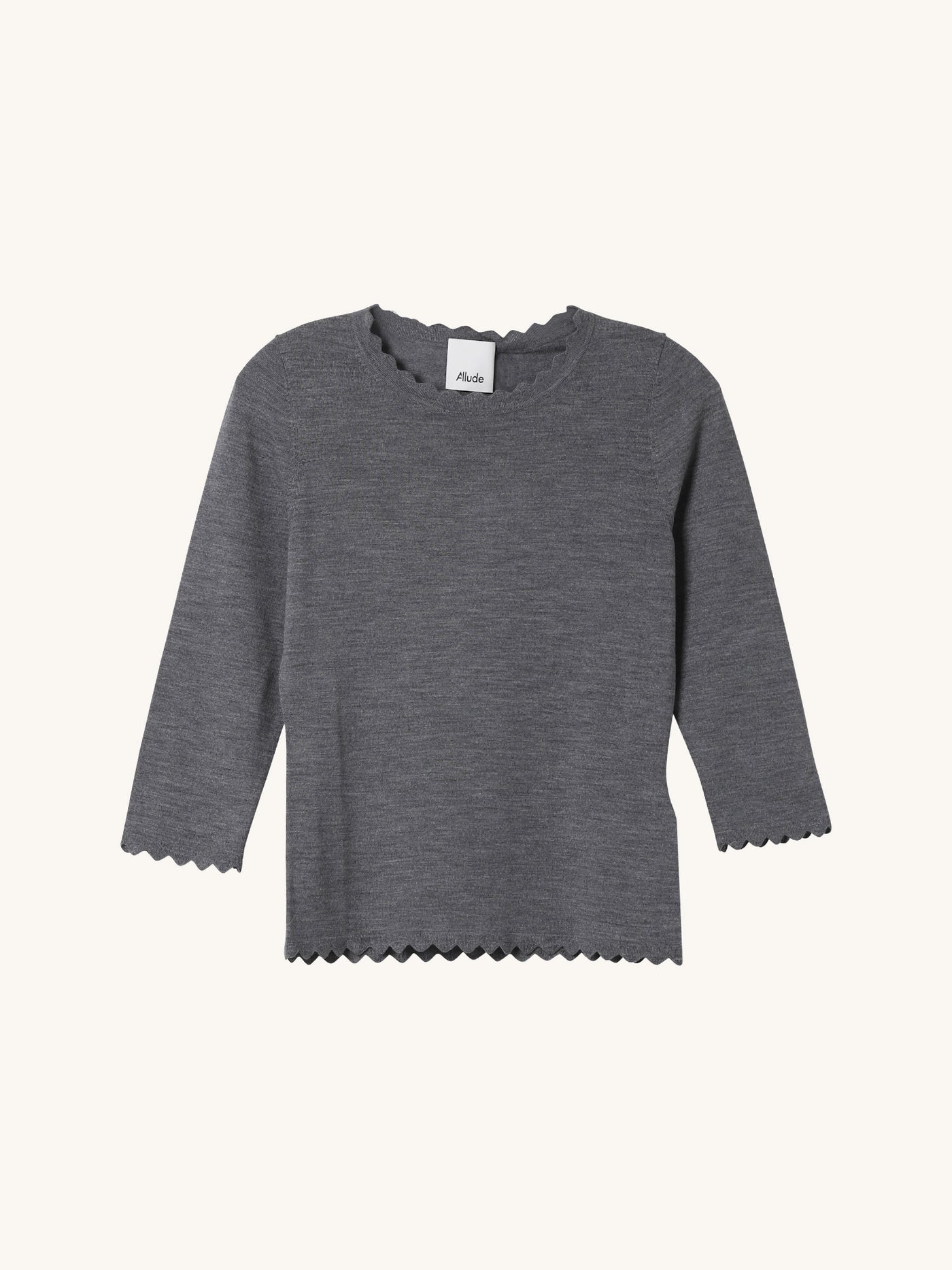 Scallop 3/4 Sleeve Sweater