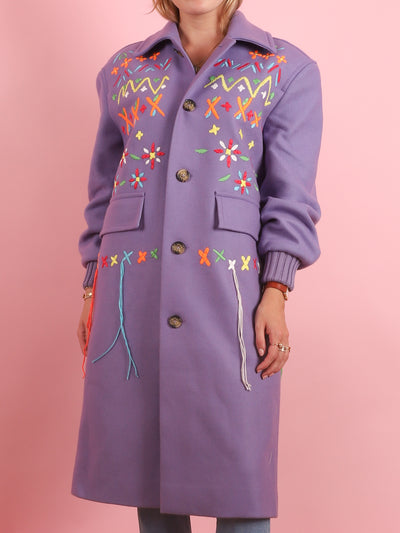 Embroidered Fair Isle Coat