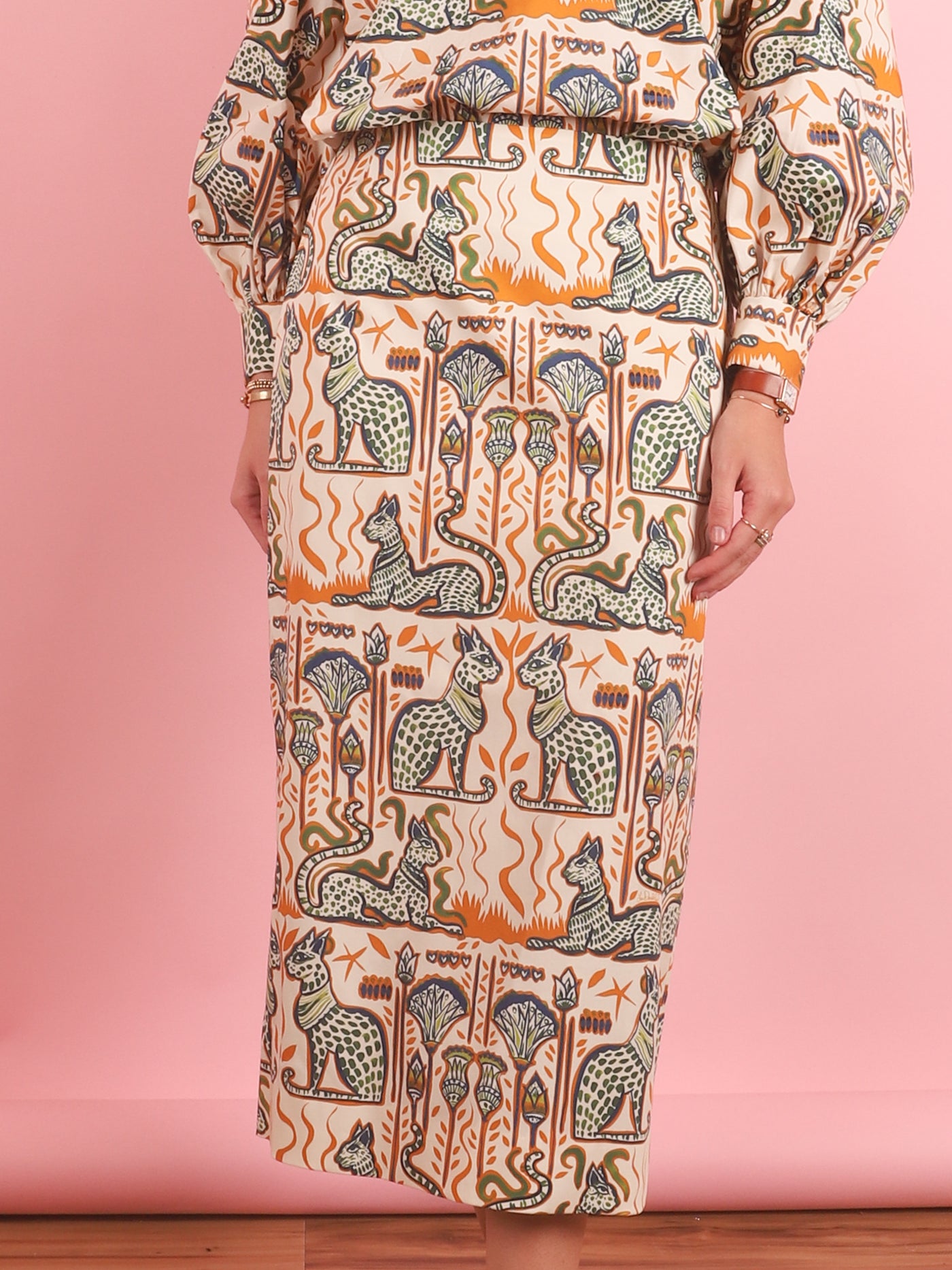 Printed Pencil Skirt