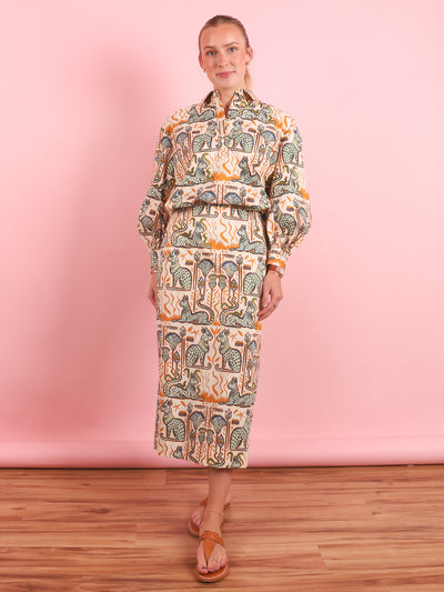 Printed Pencil Skirt