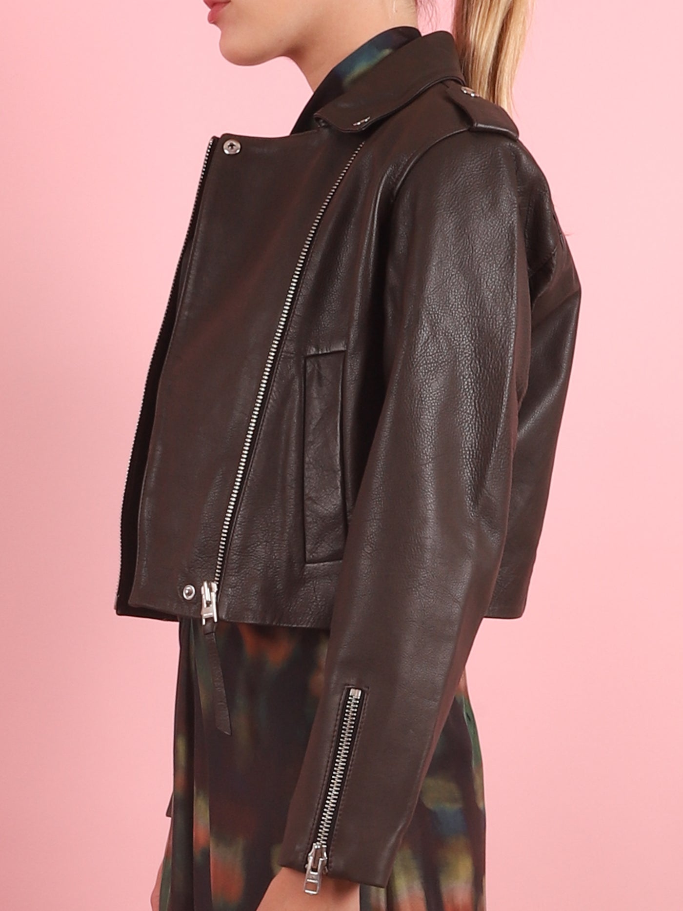Aria Leather Biker Jacket
