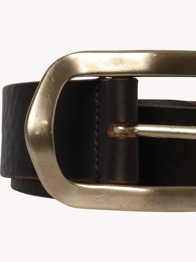 Brass Buckle Leather Belt