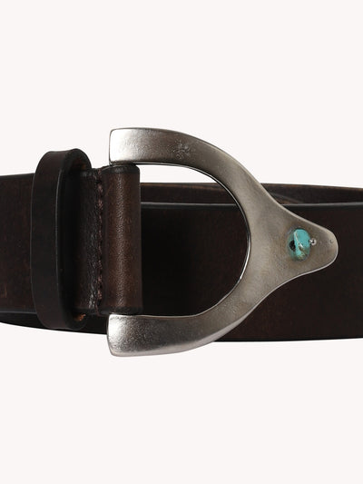 Silver Turquoise Leather Belt
