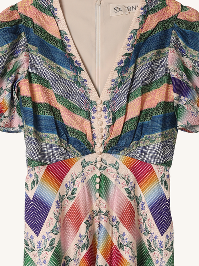 Lea Long Dress in Chevron