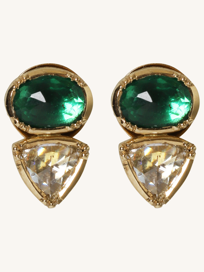 Orbit Emerald & Diamond Earrings