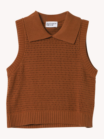 Cable Mesh Tank in Mocha