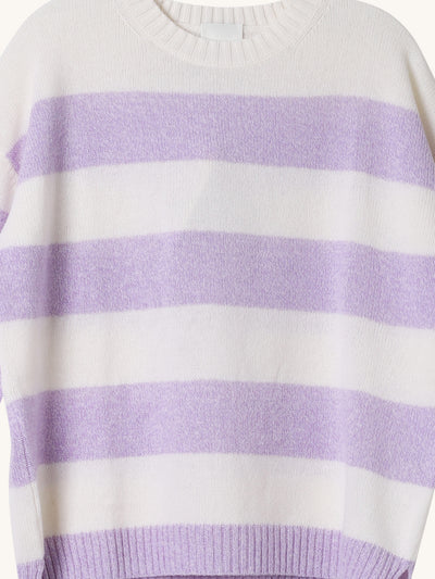 Lilac & White Striped Sweater