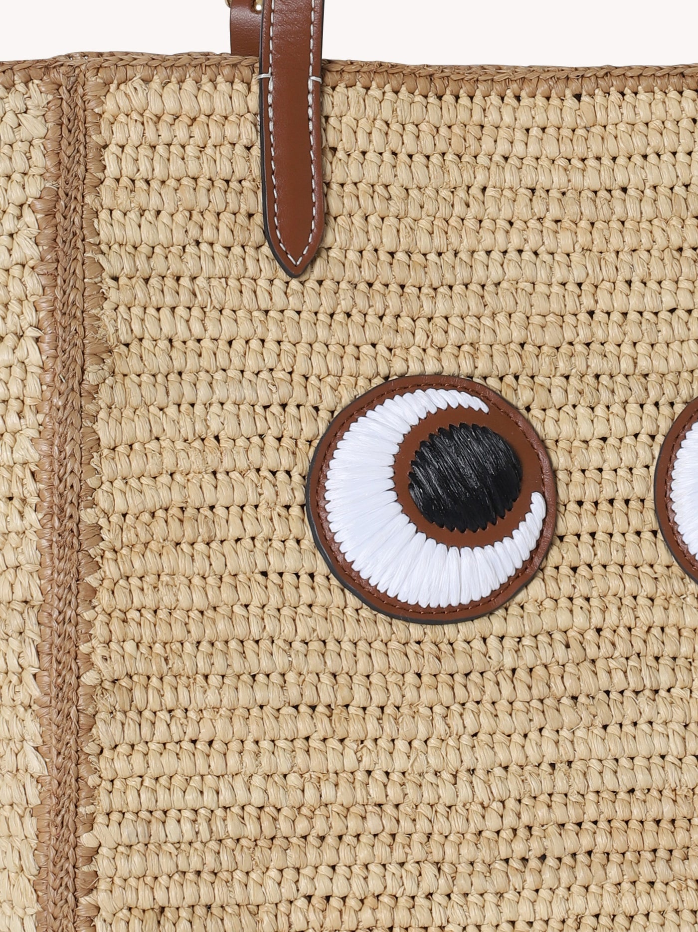 Small Eyes Raffia Tote