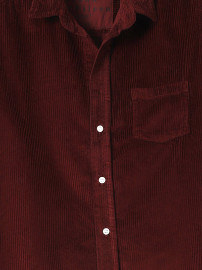 Barry Corduroy Shirt in Maroon