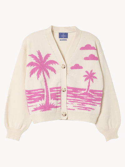 Palm Tree Cropped Cardigan
