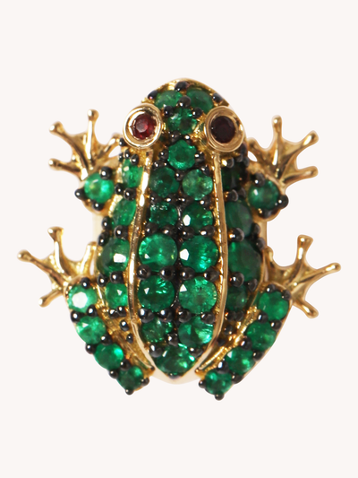 EMERALD & RUBY FROG STUDS