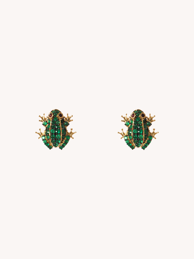 EMERALD & RUBY FROG STUDS