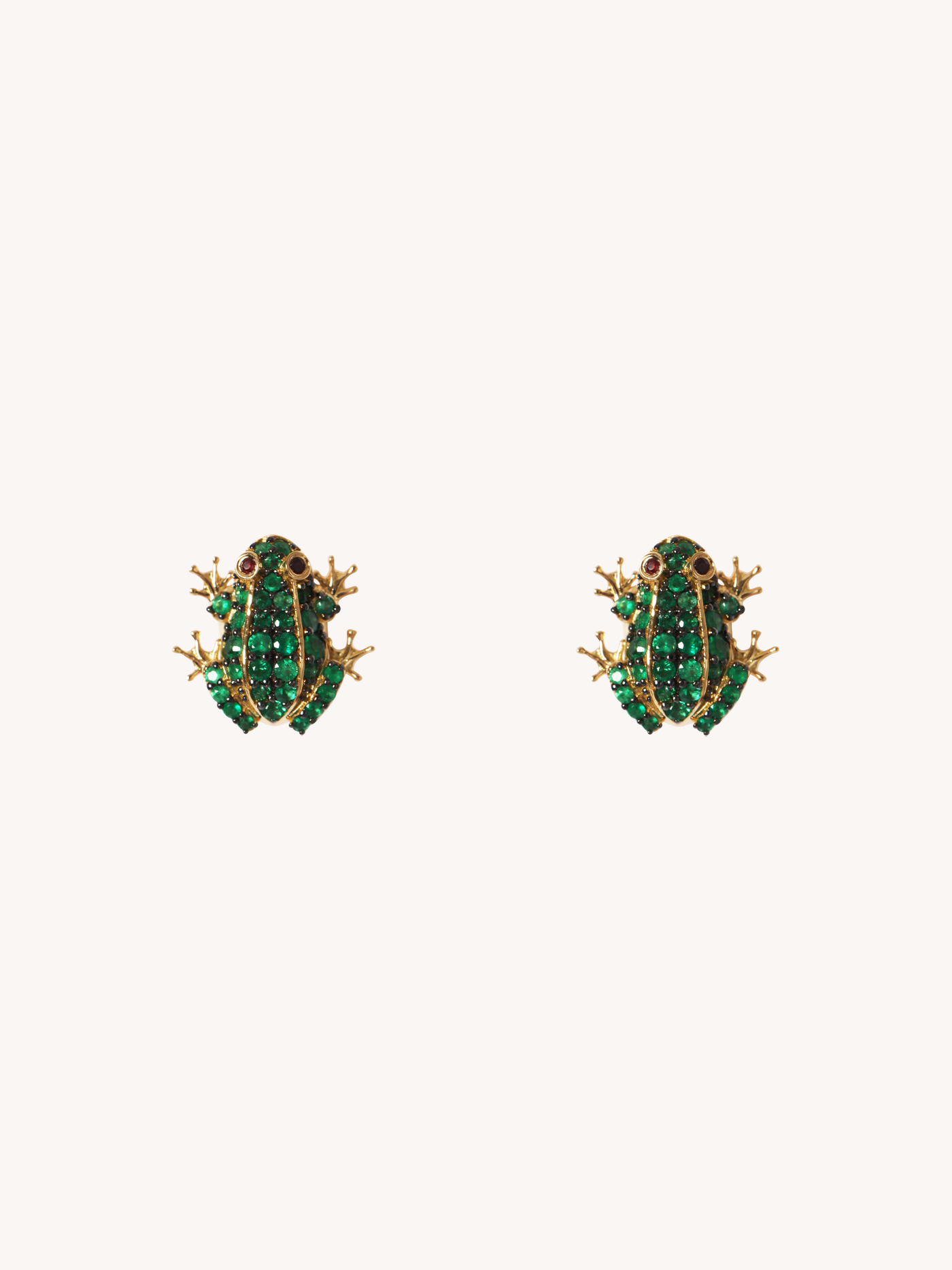 EMERALD & RUBY FROG STUDS