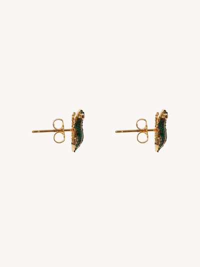 EMERALD & RUBY FROG STUDS