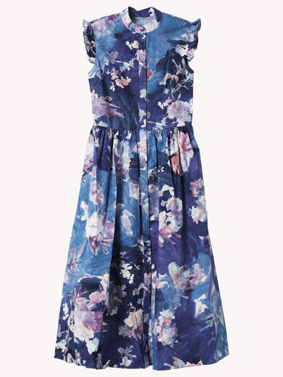 SLEEVELESS FLARED MIDI DRESS