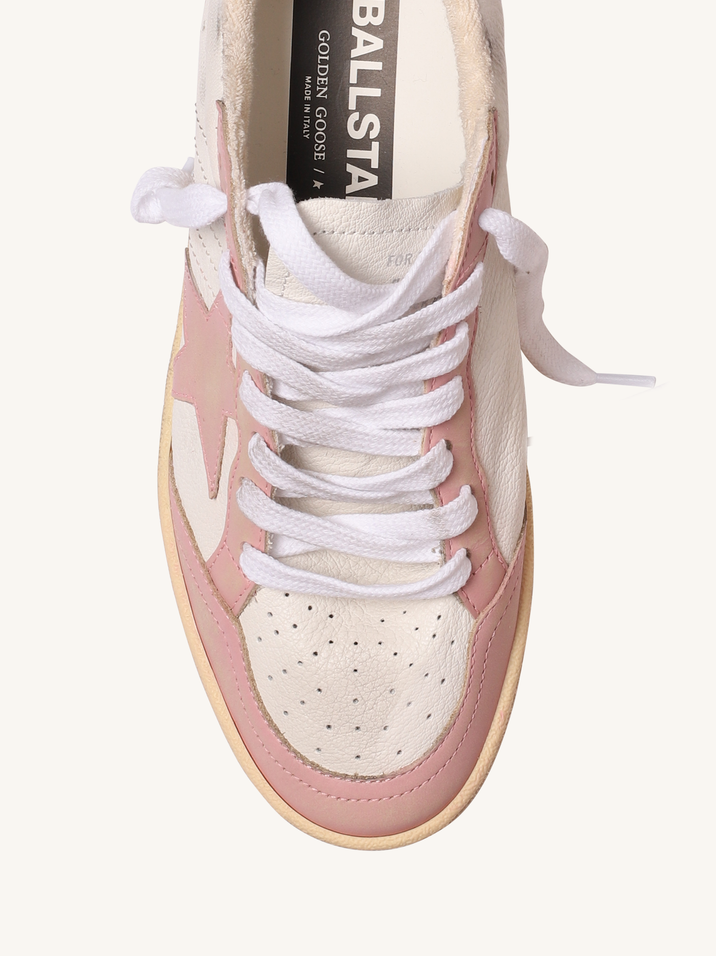 Ballstar Sneaker in White & Pink