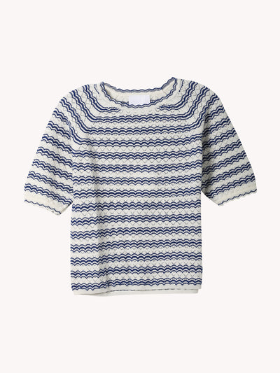 Pointelle Knit Elbow Top