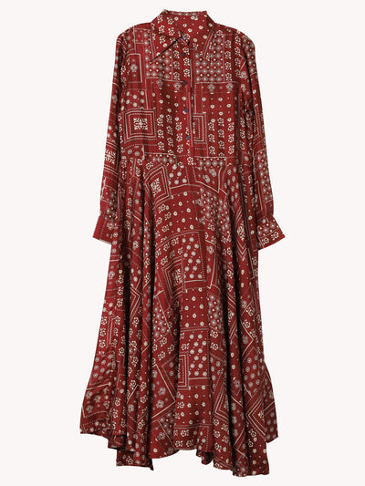 Aelin Saddle Panel Silk Dress