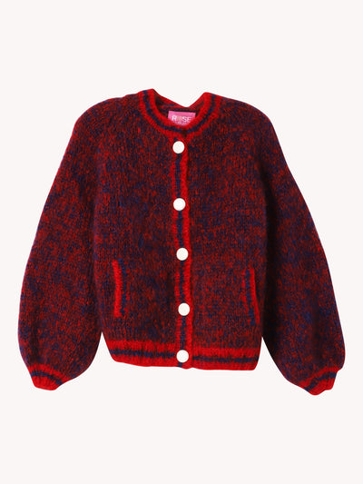 Bomber Nuage Cardigan in Rouge