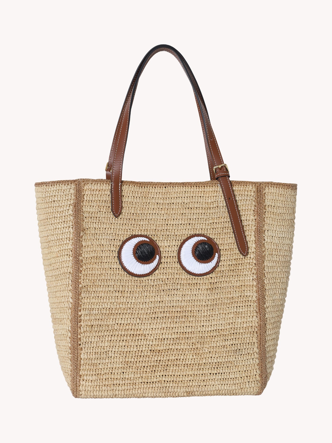 Small Eyes Raffia Tote