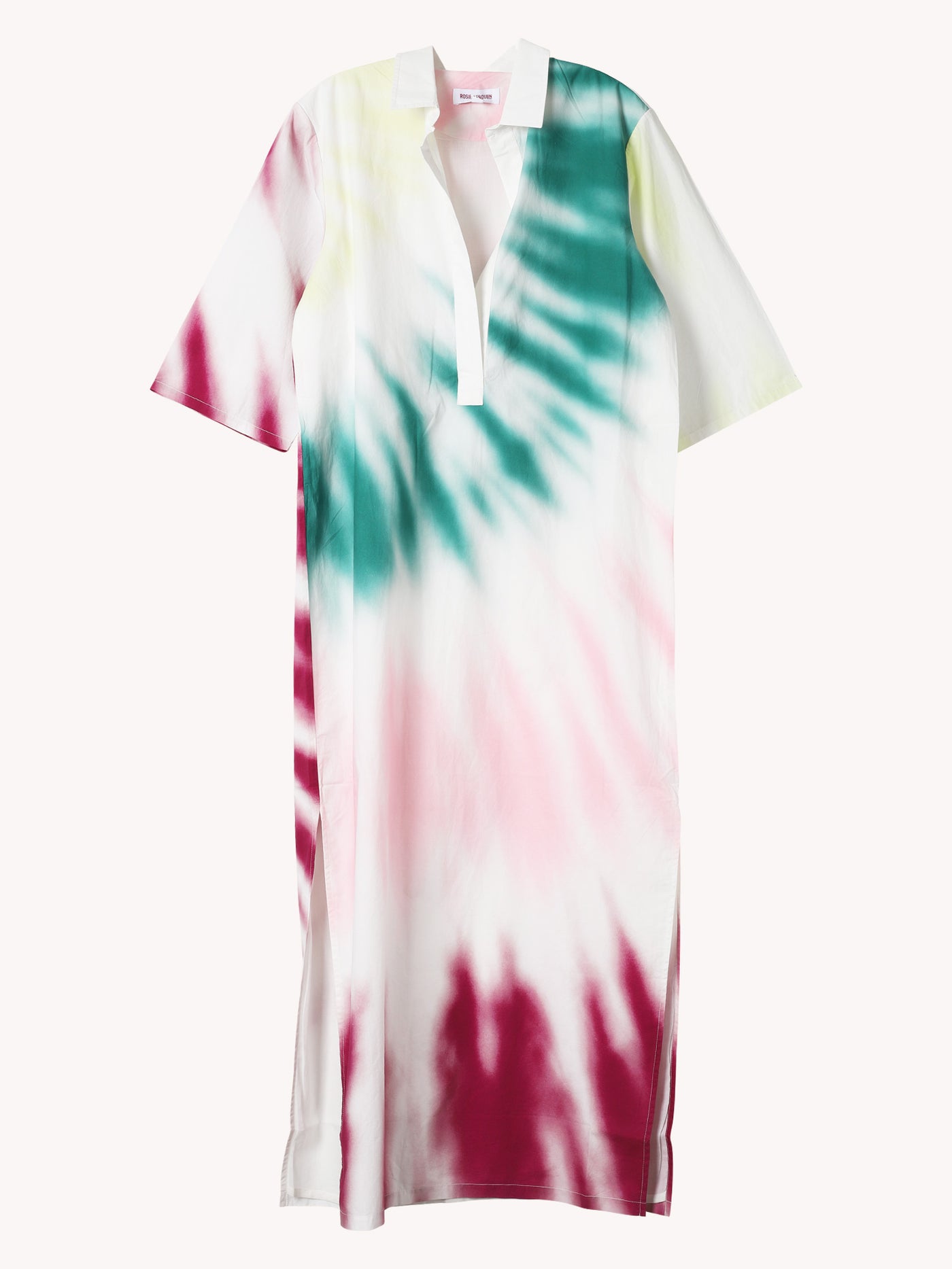 CAFTAN DRESS IN TIE-DYE COTTON POPLIN