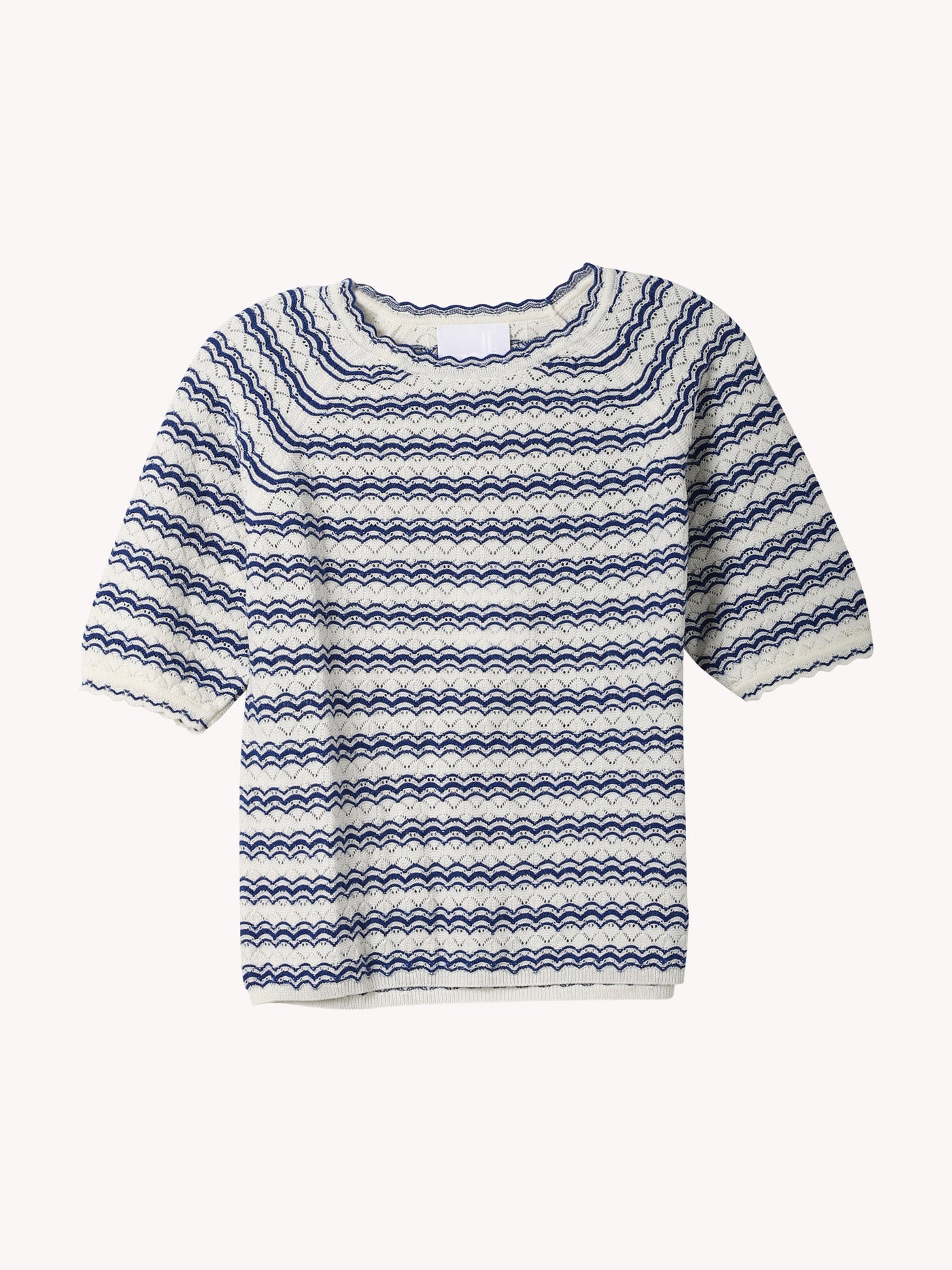 Pointelle Knit Elbow Top