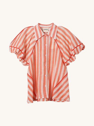 Stripe Puff Sleeve Shirt