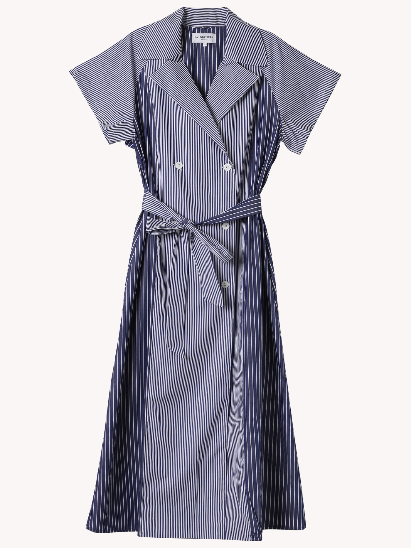 Anna Midi Short Sleeve Stripe Dress