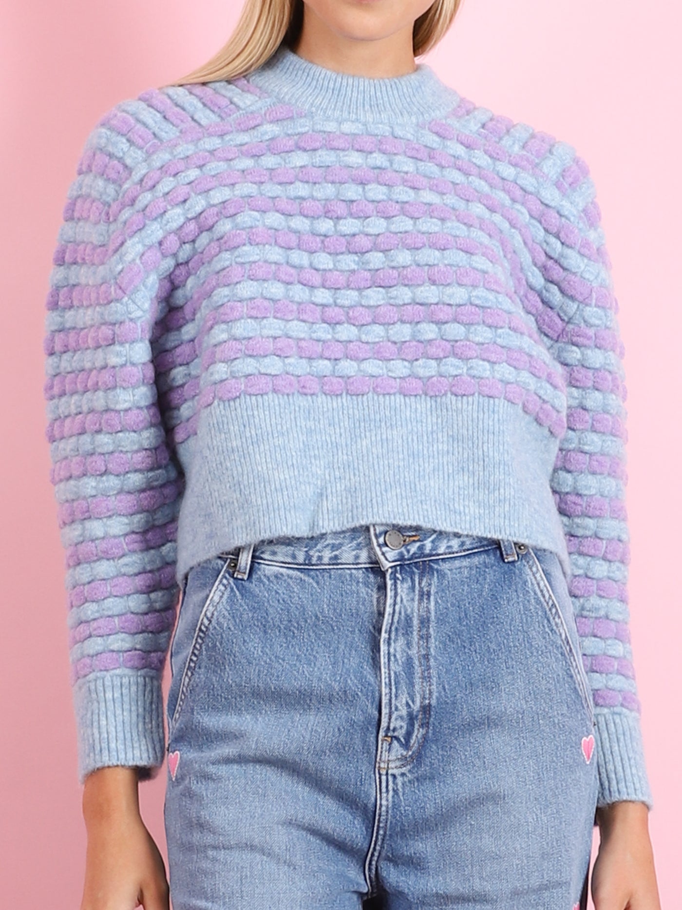 Bubble Knit Striped Sweater