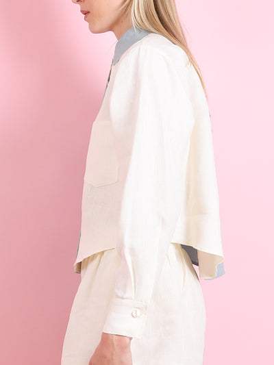 CHIC BLOCK LINEN SHIRT