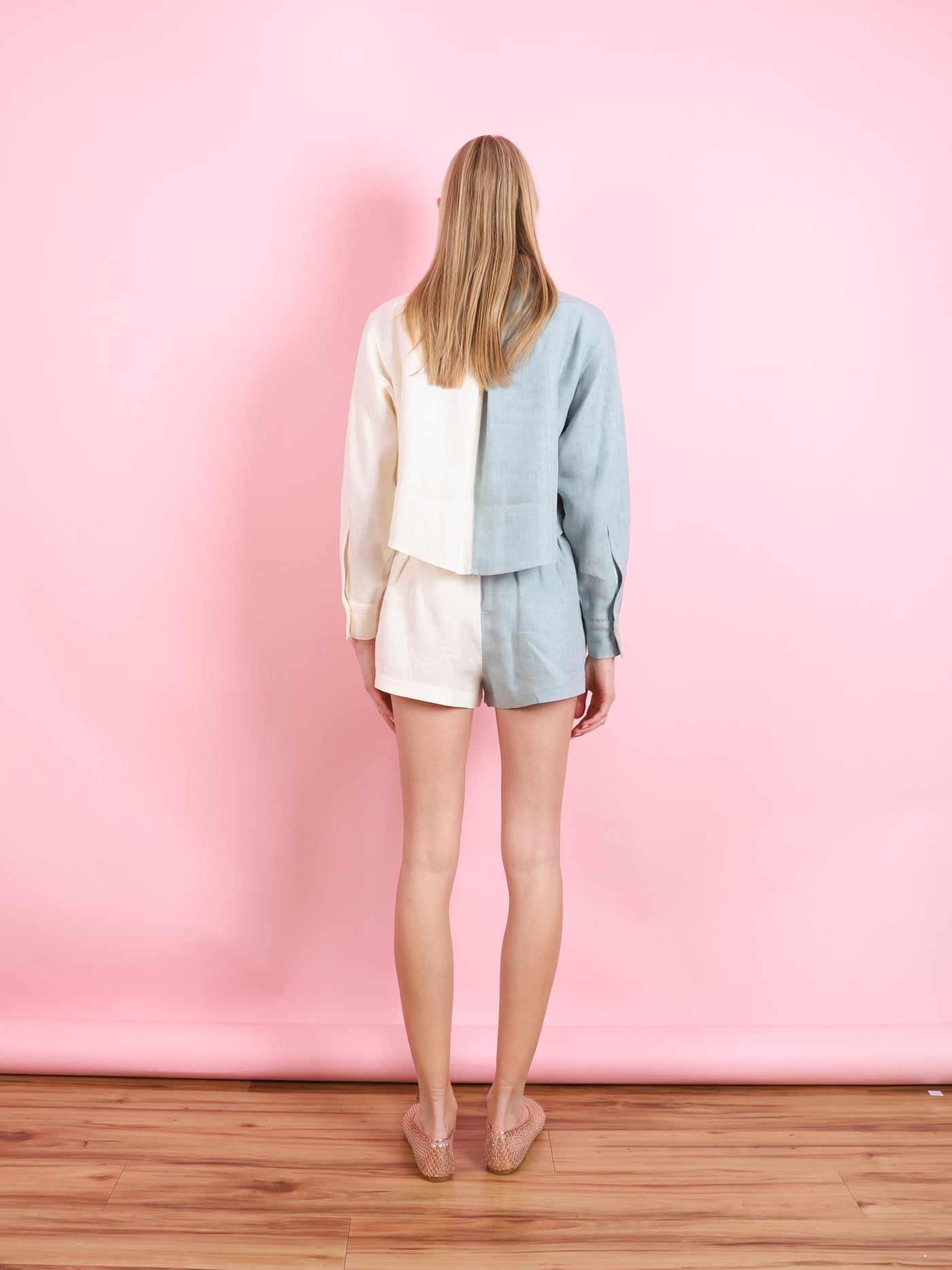 CHIC BLOCK LINEN SHIRT