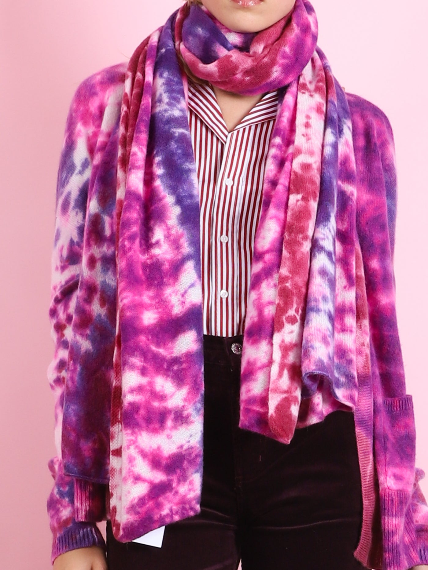 Tie Dye Cashmere Scarf in Princess